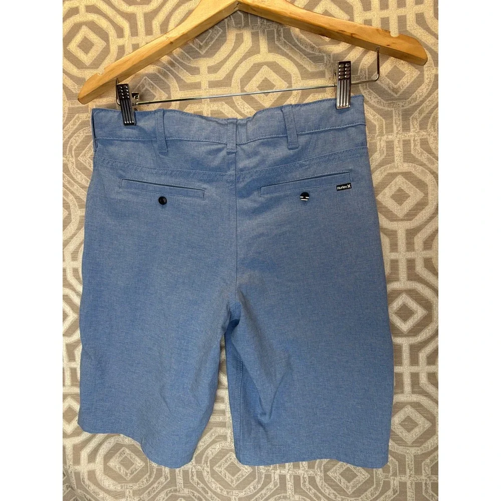 Hurley Boys Hybrid Walk Shorts Blue Heather Size L 14/16 Adjustable Waist